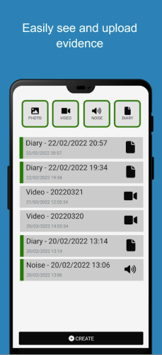 Anti-social behaviour app screenshots